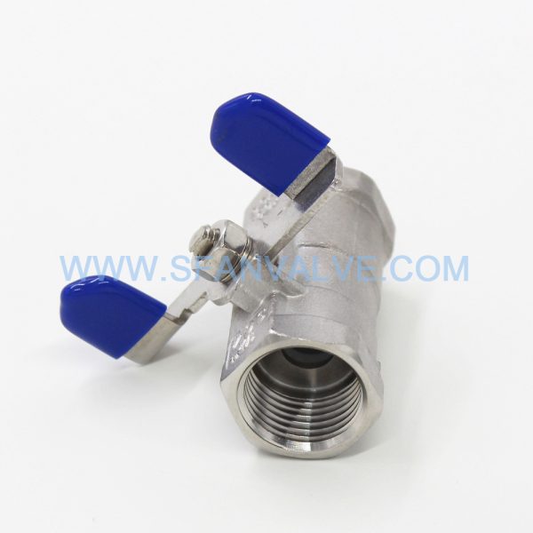 One Piece Stainless Steel Ball Valve butterfly handle 2