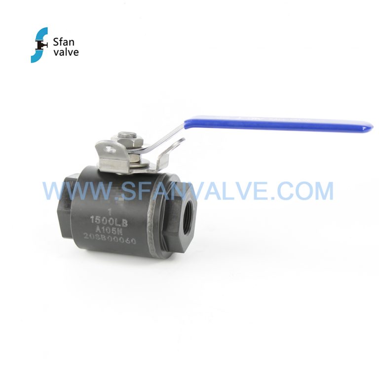 Fully welded ball valve, forged carbon steel, A105N material, 1", 1500LB rating, threaded ends